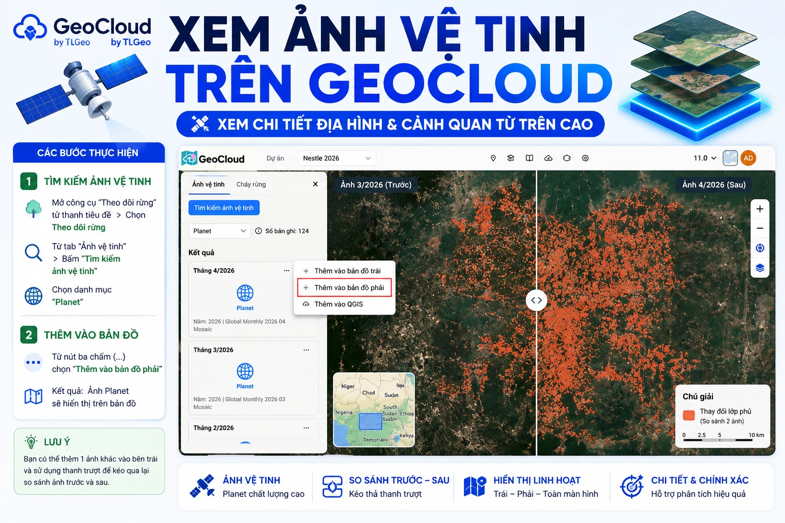 Xem ảnh vệ tinh trên GeoCloud