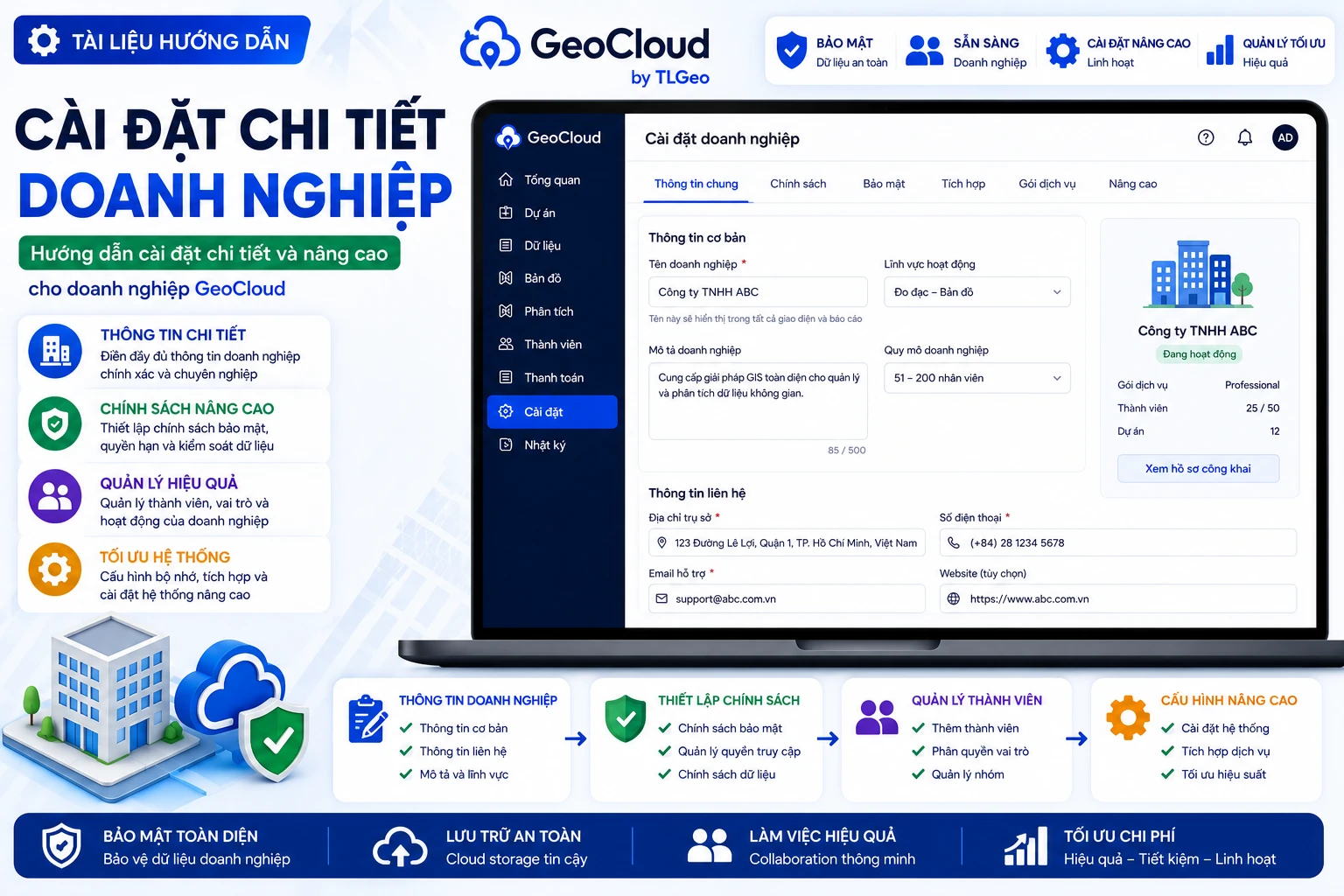 Cài đặt chi tiết doanh nghiệp GeoCloud
