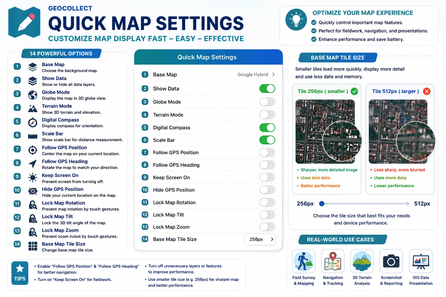 Geocollect Quick Map Settings