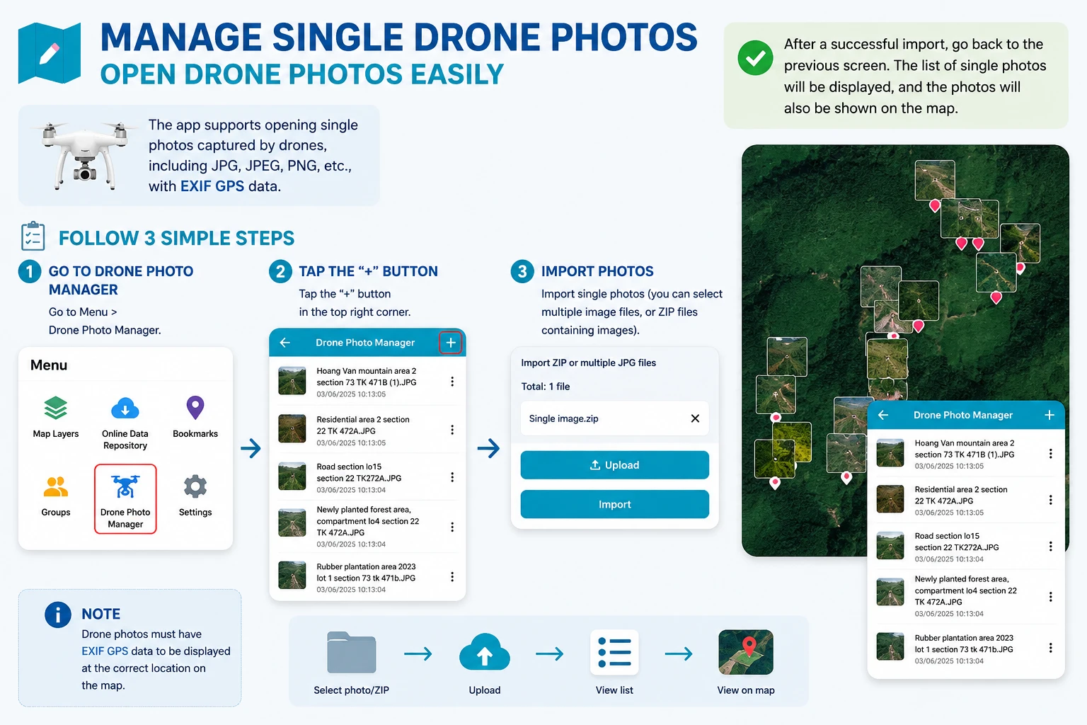 Flycam Single Image Management in Geocollect