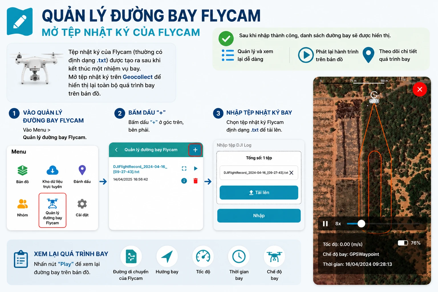 Quản lý đường bay Flycam trong Geocollect
