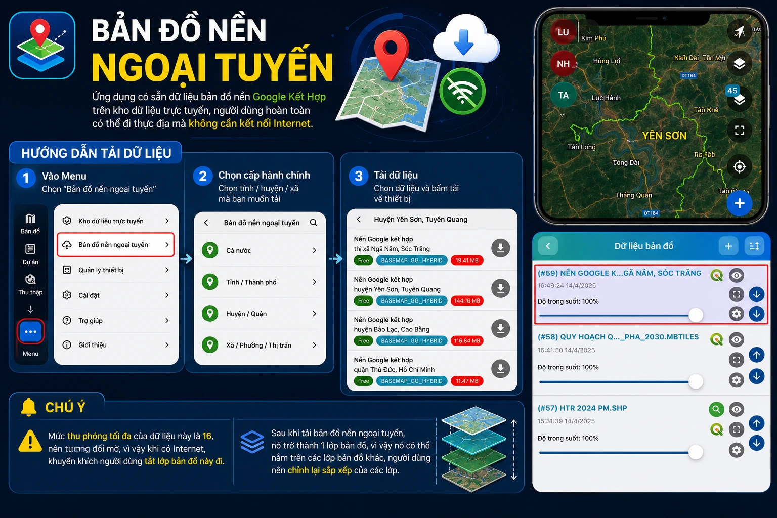 Bản đồ nền ngoại tuyến trong Geocollect